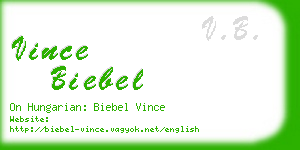 vince biebel business card